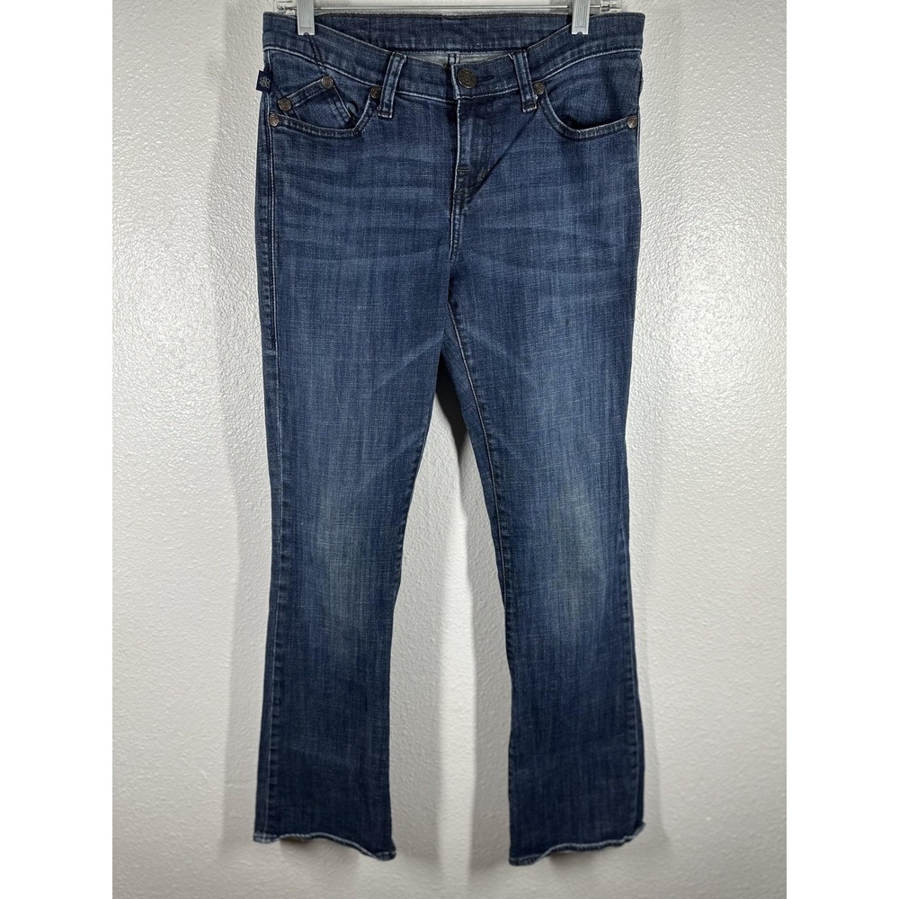 Rock & Republic Jeans Womens 8 Blue Medium Wash Bootcut Embroidered Pockets